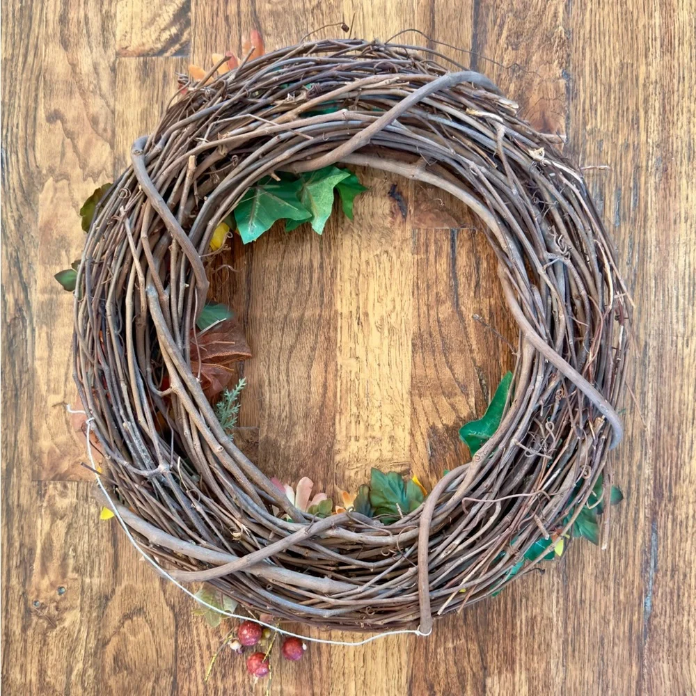 16” CUSTOM Rustic Farmhouse Sunflower & Daisy Floral Wooden Grapevine Wreath